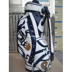 promotion dragon totem golf bag 9.5 staff bag dark blue cart bag 