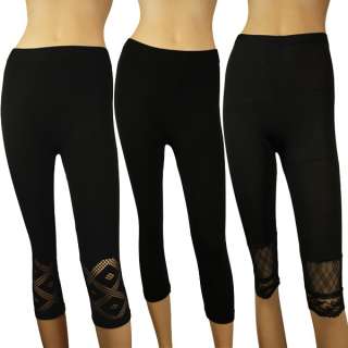 Womens Ladies Slim Black Seamless Pants Trouser #30  