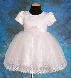 White Wedding Party Christening Baby Dress Size 18m 24m  