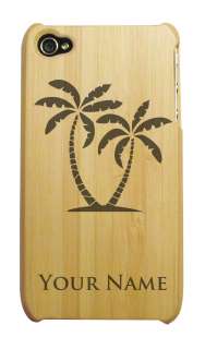   Engraved BAMBOO iPhone 4 4S Case/Cover   TROPICAL PALM TREES  