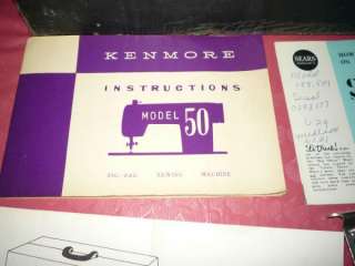 VINTAGE  KENMORE MODEL 50 PURPLE SEWING MACHINE w/ CASE~MANUAL 