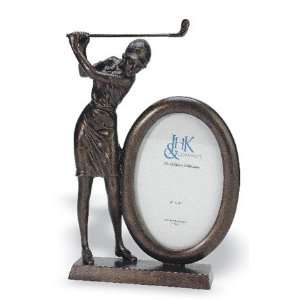  Lady Golfer 4 x 6 Oval Picture Frame