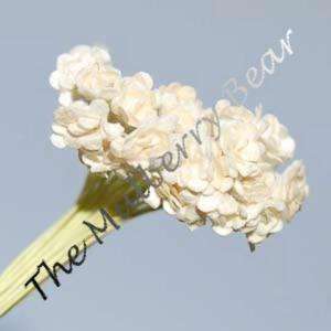 100 Tiny White MULBERRY PAPER FLOWERS for Paper Piecing  