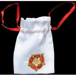 Gift Bag in a Medieval Tudor Rose Design. Beautifully embroidered Gift 