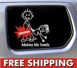   Making my Family decal funny window bumper sticker car Nobody Cares