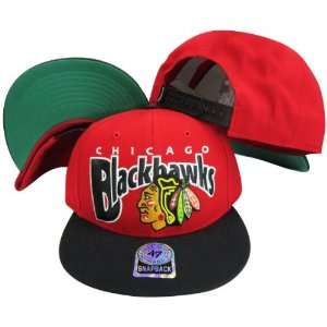  Chicago Blackhawks Red/Black Two Tone Plastic Snapback 