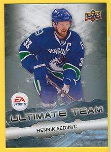2011 12 Upper Deck UD Hockey HENRIK SEDIN EA Sports Ultimate Team 
