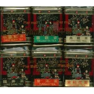 Black China Tea Loose Leaf Sampler Gift Pack   6 Tins  