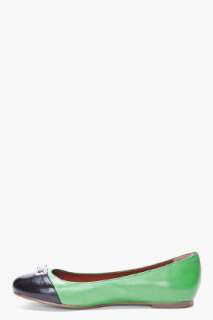Marc By Marc Jacobs Green Leather Ballerina Flats for women  