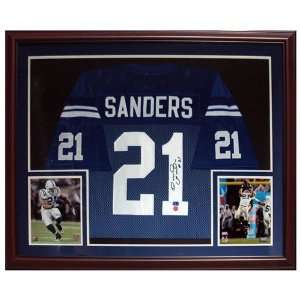Bob Sanders Autographed Uniform   Blue #21 Deluxe Framed   Autographed 