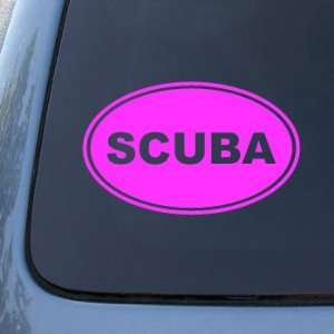 SCUBA EURO OVAL   Dive   Vinyl Car Decal Sticker #1740  Vinyl Color 