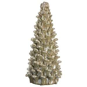  3.7dx7.68h Pine Cone Ceramic Tree Ivory Gray (Pack of 6 