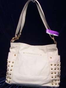 Makowsky STONE Leather Convertible Shoulder Handbag w/ Studs A99793 