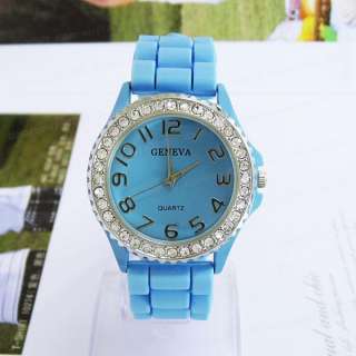   Crystal Silicone Jelly Quartz Sports Watch Men Lady Women 8 Colors