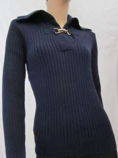 Ralph Lauren Navy Blue Ribbed/W Buckle Sweater NWT XL  