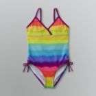 Jaclyn Smith Womens Striped One Piece Swimsuit