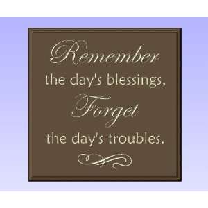 Decorative Wood Sign Plaque Wall Decor with Quote Remember the days 