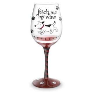    Fetch Me My Wine Hand Painted Wine Glass   16 Oz 