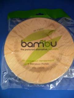 Bamboo Bambu 8 Plates 9 All Occasion Veneerware #107  