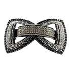   Hair Jewelry Tuxedo Bowtie Barrette in Crystal Black Color