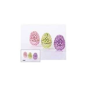 Pack of 6 Jeweled Glass Pedestal Easter Egg Decorative Keepsake 