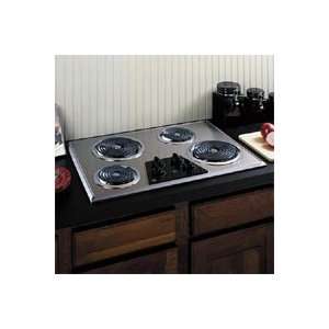   Stainless Steel w/Black 30 in. Built In Electric Cooktop Appliances