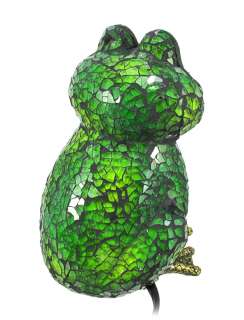 Crackle Glass Green Frog Accent Table Bullfrog  