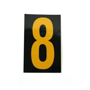 HIN158   Number, 8, 1.5 High Visibility Yellow Black, Pressure 