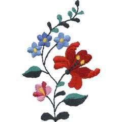 Brother Embroidery Machine Card FOLK ART FLOWERS  