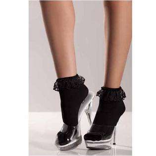 Be Wicked Black Lace Top Anklet Socks Womens One Size (up to 160 lbs 