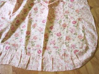 Lovely Pink Country Flower Frill Pocket Cotton Apron  