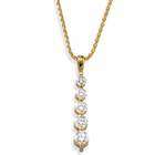 Jewelrydays Journey Diamond Five Stone Drop Pendant Necklace