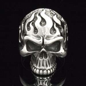 FLAME SKULL RING STERLING SLVER 925  ALL SIZE AVAILABLE  