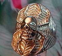 HUGE Sterling Silver Rare ALEXANDRITE Spider Skull Ring  