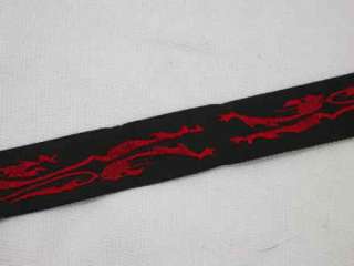 Offering by the yard. .8125 inch   20mm   wide red dragons. One faces 