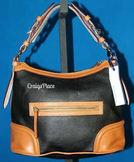 Dooney & Bourke Leather Hobo Bag with Accessories Black A216155  