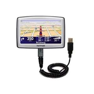  Coiled USB Cable for the TomTom XL 325 S / SE with Power 