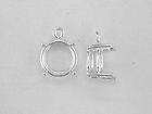 Round 4 Prong Wire Mount Dangle Setting Sterling Silver