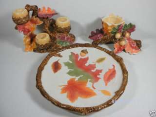 RARE~PARTYLITE~3 SAMPLE PIECES~FALL CANDLE HOLDERS~NWOB  