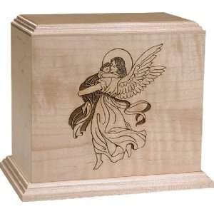 Angel and Child Maple Wood Infant Urn 