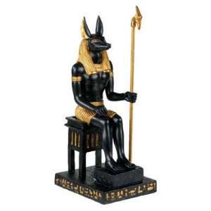 Sitting Anubis Statue   Cold Cast Resin   6.5 Height  