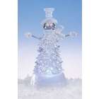 Roman Pack of 2 Icy Crystal LED Lighted Snowman Christmas Tree Figures 