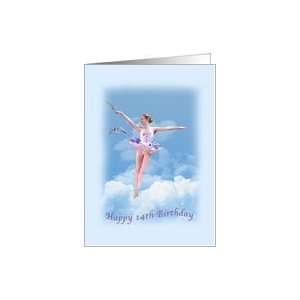   Birthday, 14th, Ballerina Dancing Above the Clouds Card Toys & Games