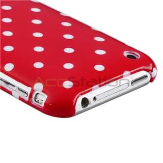 NEW RED WHITE POLKA DOT SKIN CASE Cover FOR APPLE IPHONE 3 3G 3GS 3RD 