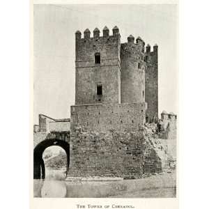  1907 Print Cordova Andalusia Spain Tower Carrahol Castle Bridge 