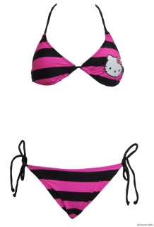   Hello Kitty Pink Triangle String Bikini Set With Rhinestones  