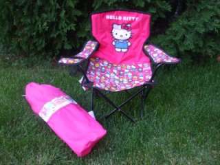 Hello Kitty Mini Camp Folding Lawn Chair with Cup Holder NEW  