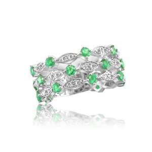   Emerald Fashion Band 0.24ct Diamond and 0.99ct Emerald size 7 Jewelry