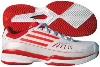 Adidas adiZero Tempaia Womens Tennis Shoe White/Bright Red/Red  