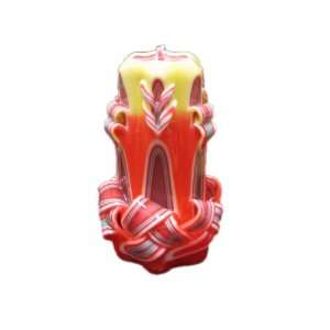   Tall Turquoise Red Ribbon Stand Alone Havdalah Candle 
